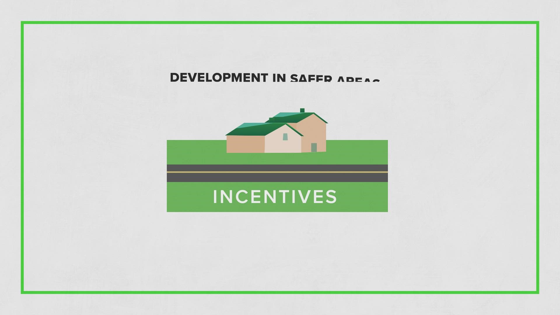 The program offers incentives to developers who want to build in safer areas if they buy out vulnerable homes and put the land in a conservation easement.