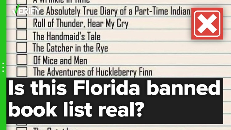 No, Florida doesn’t have a statewide banned book list, like a viral meme claims