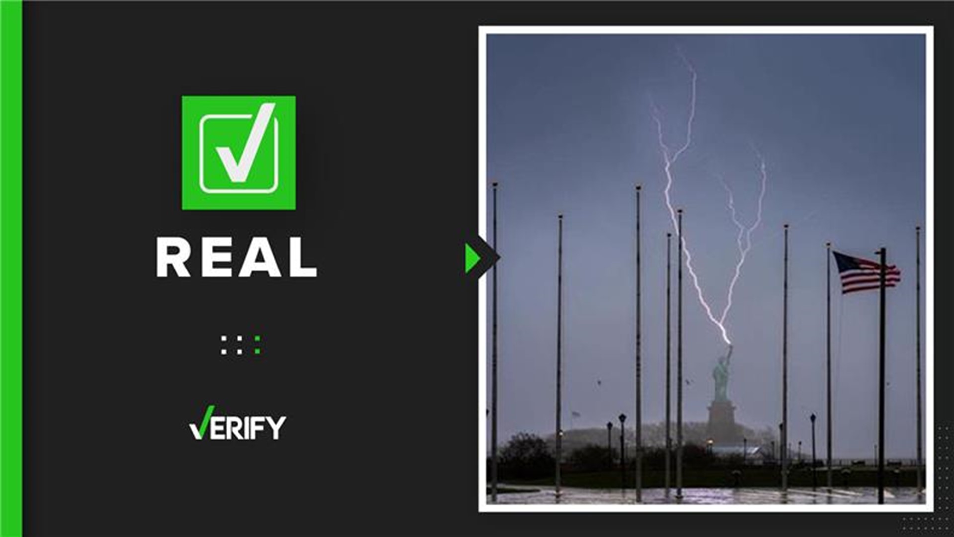 Statue of liberty struck by lightning photo is real | newscentermaine.com