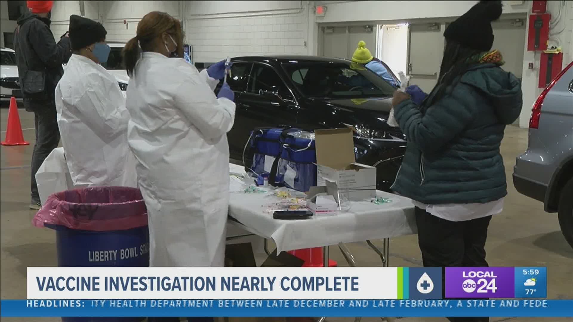 Update Monday concluded nearly 55,000 doses administered by SCHD between late December and late February were all found to be stable and effective.