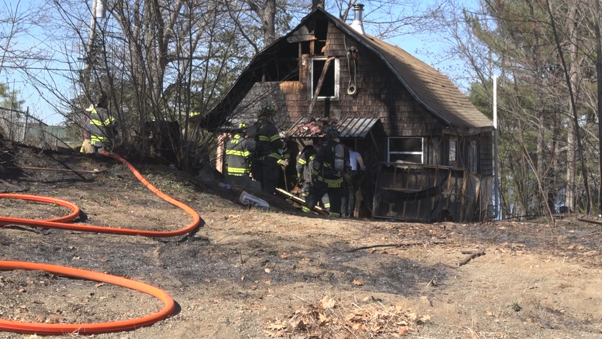 Wildfire in Glenburn damages home, trailer