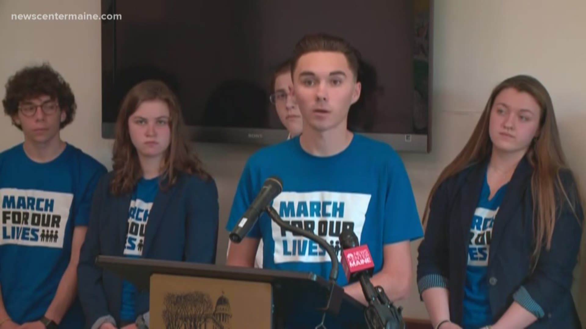 Florida survivor David Hogg was in Maine Tuesday to join other students in supporting the end of gun violence.