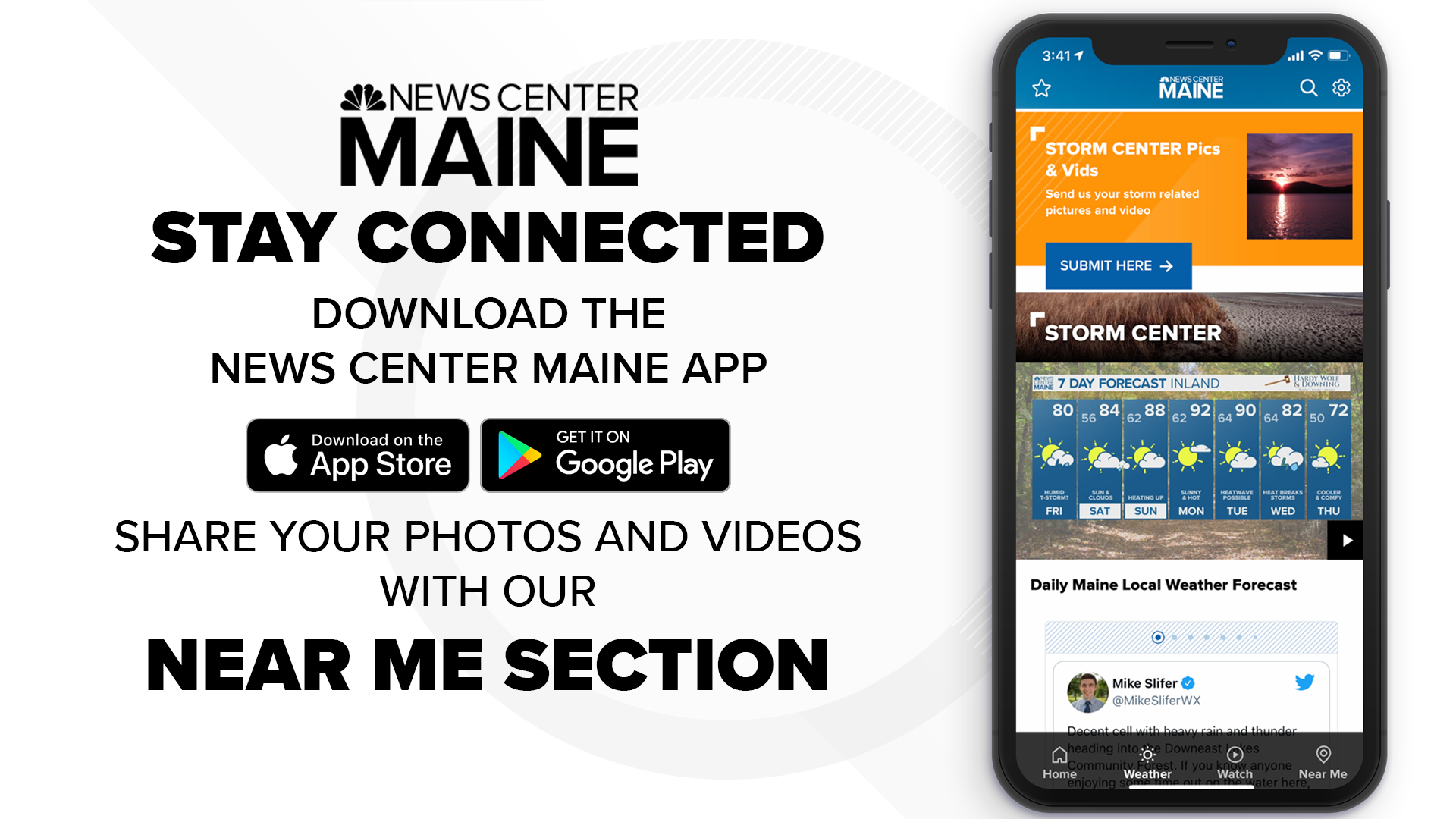 You can send us your pictures and video, shot sideways (hamburger, not hot dog) directly to us using the Near ME section of our NEWS CENTER Maine mobile app