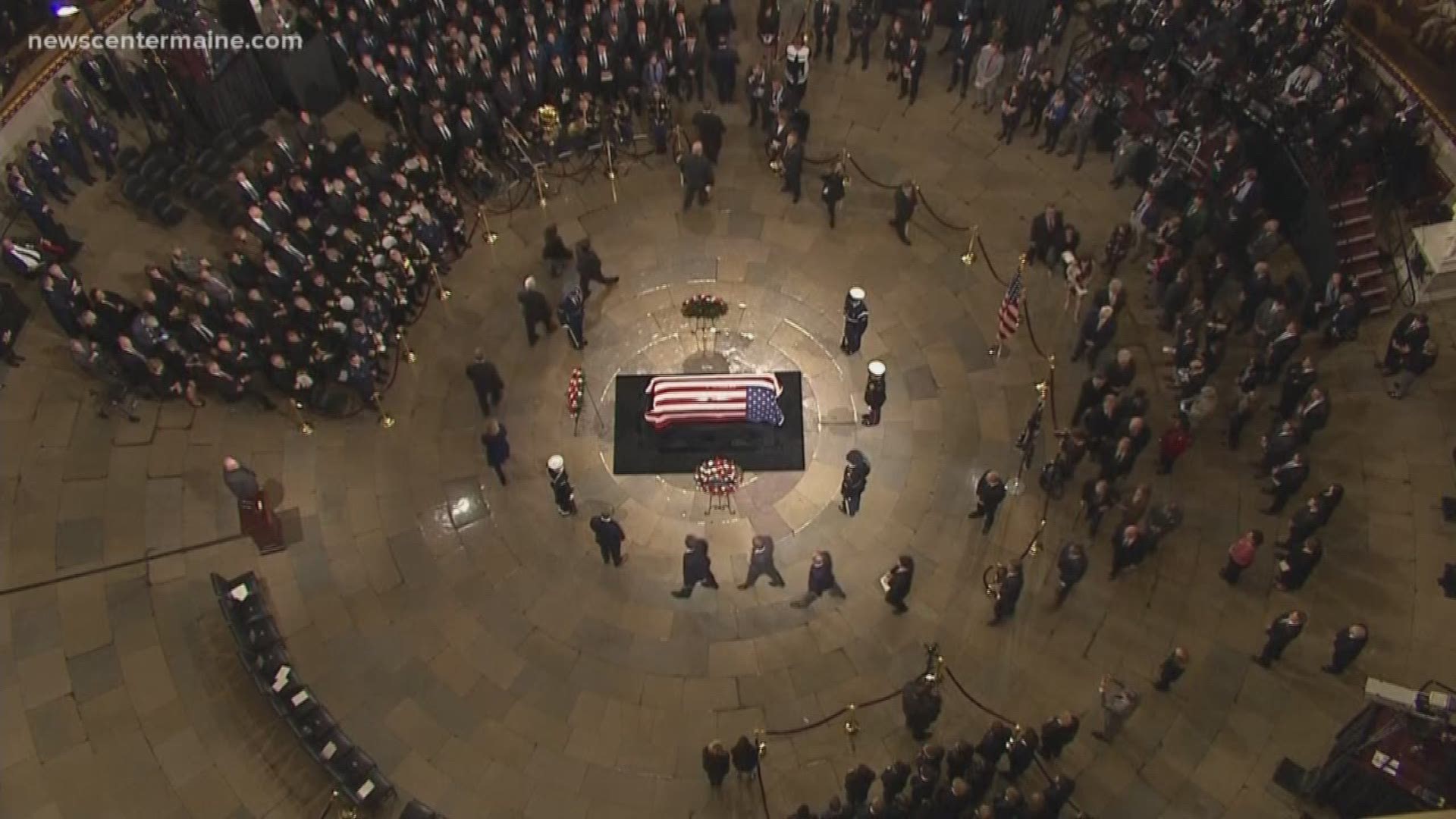 Maine reflects as body of President Bush arrives in Washington D.C.