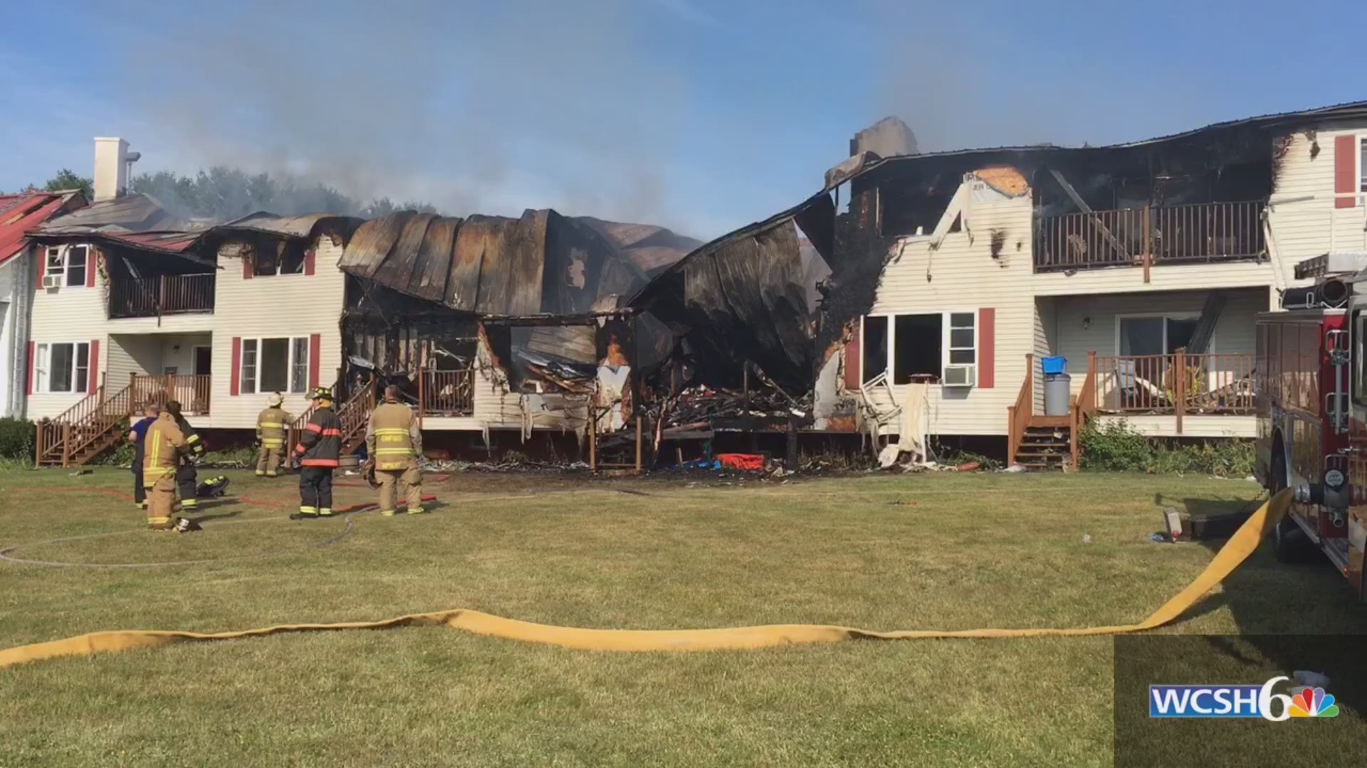 Crews battle fire at Rumford condos