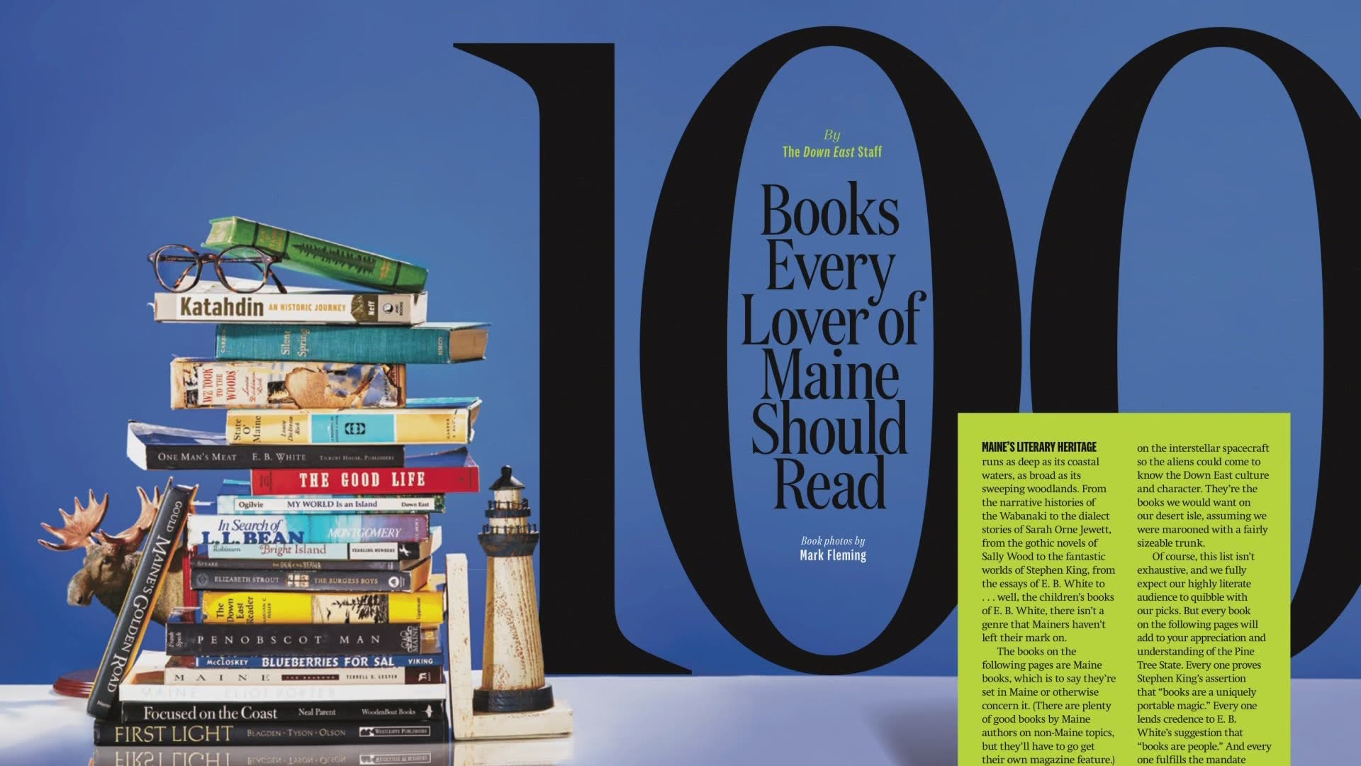 The latest issue looks at 100 books Mainers should read.