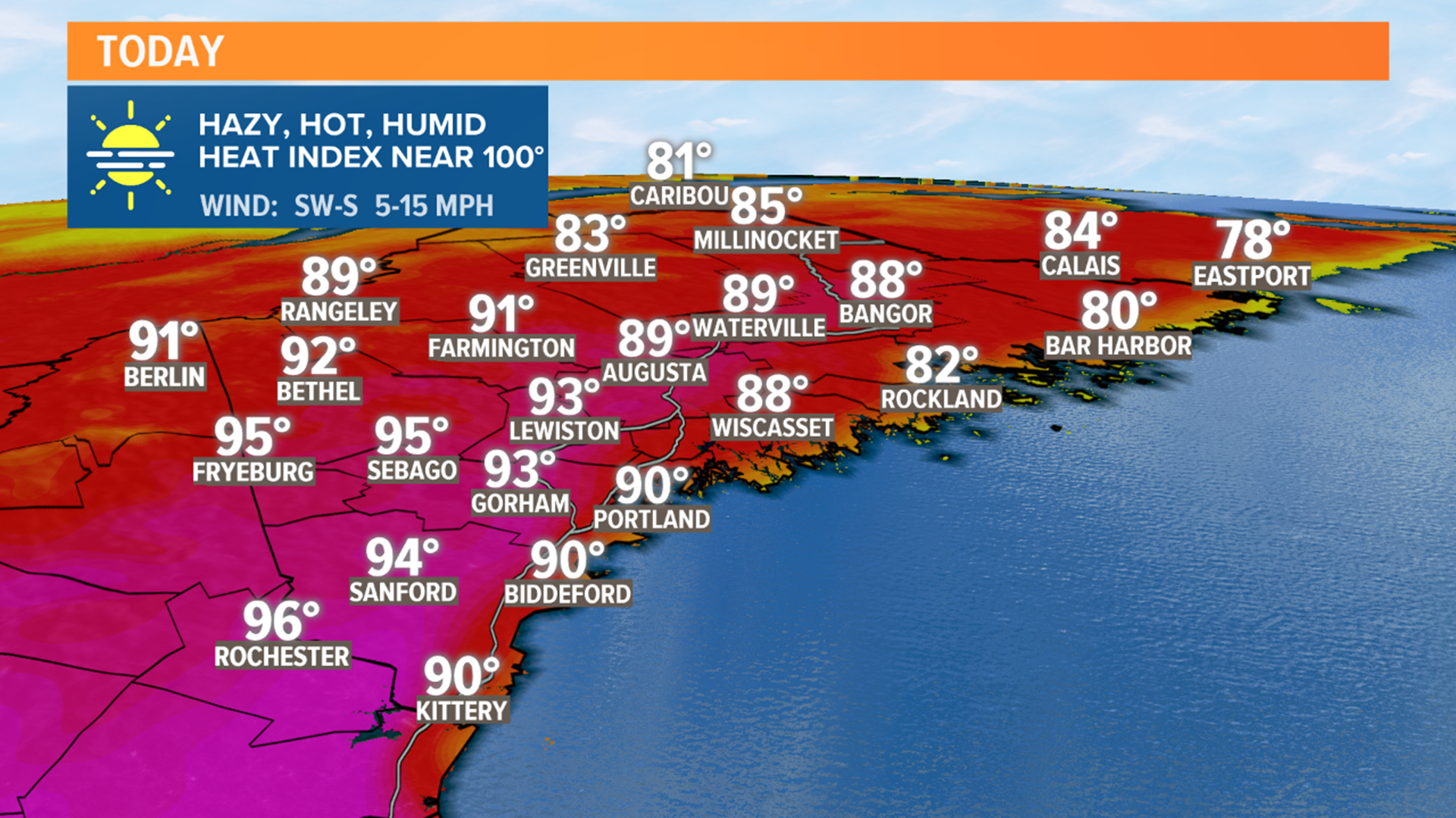 Maine weather Heat Advisory issued Sunday as temps hit the 90s ...