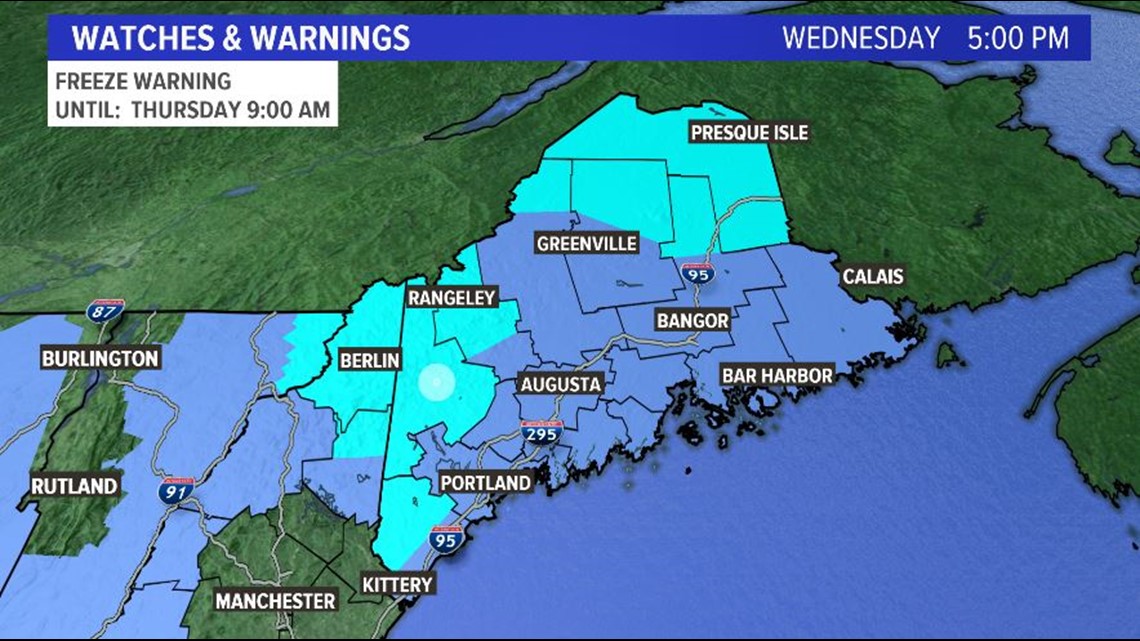 Freeze Warnings Wednesday for parts of Maine | newscentermaine.com