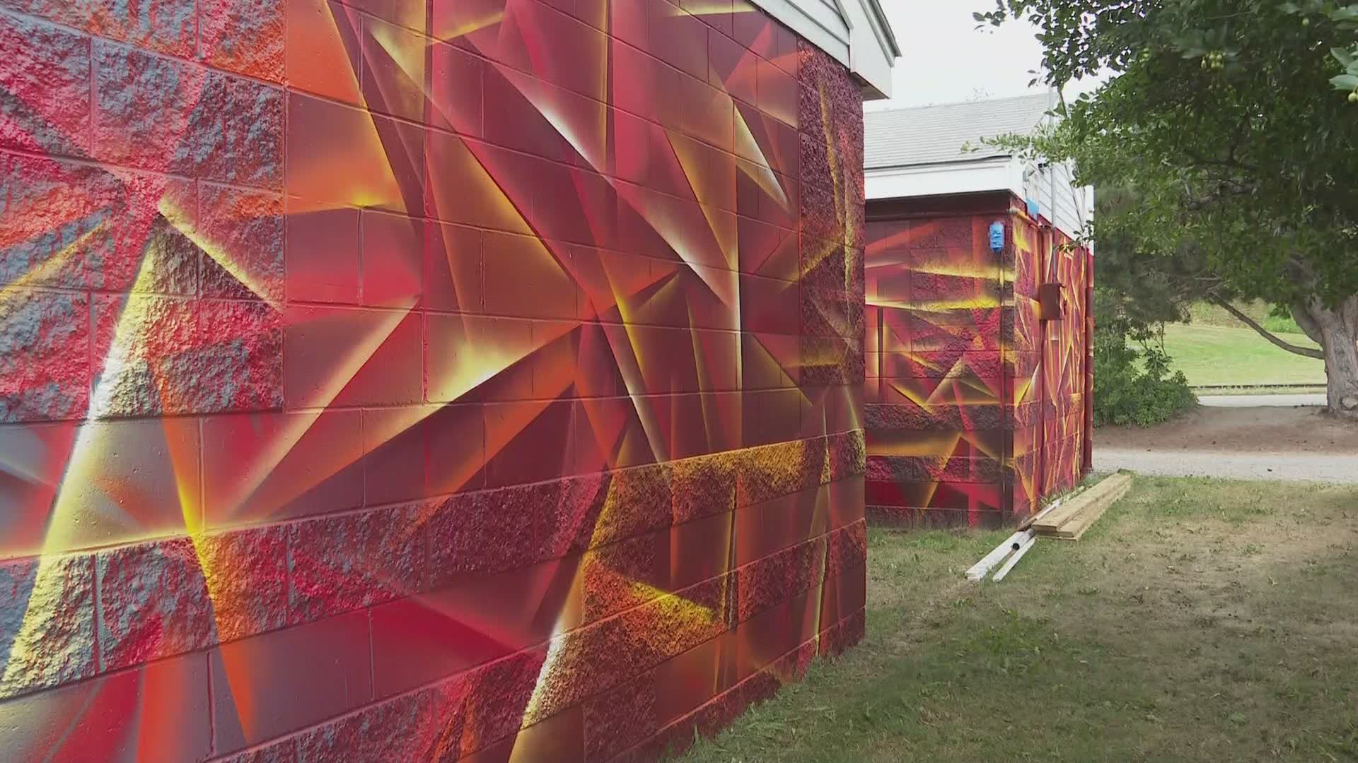 Mural artist Jared Goulette, aka 'The Color Wizard', is collaborating with Portland officials to spruce up the city's landscape.