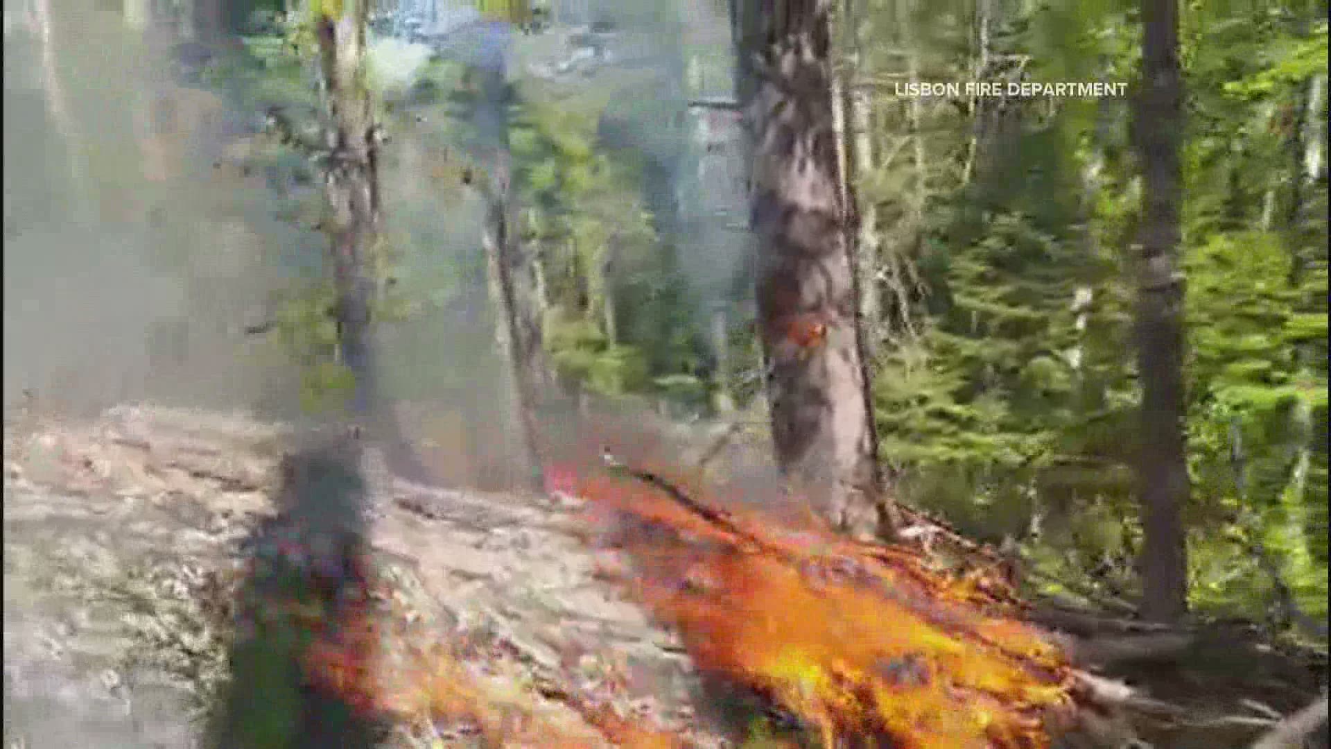 A fire broke out on Friday along an ATV trail. The Maine Forest Service believes the fire was caused by a faulty ATV exhaust.