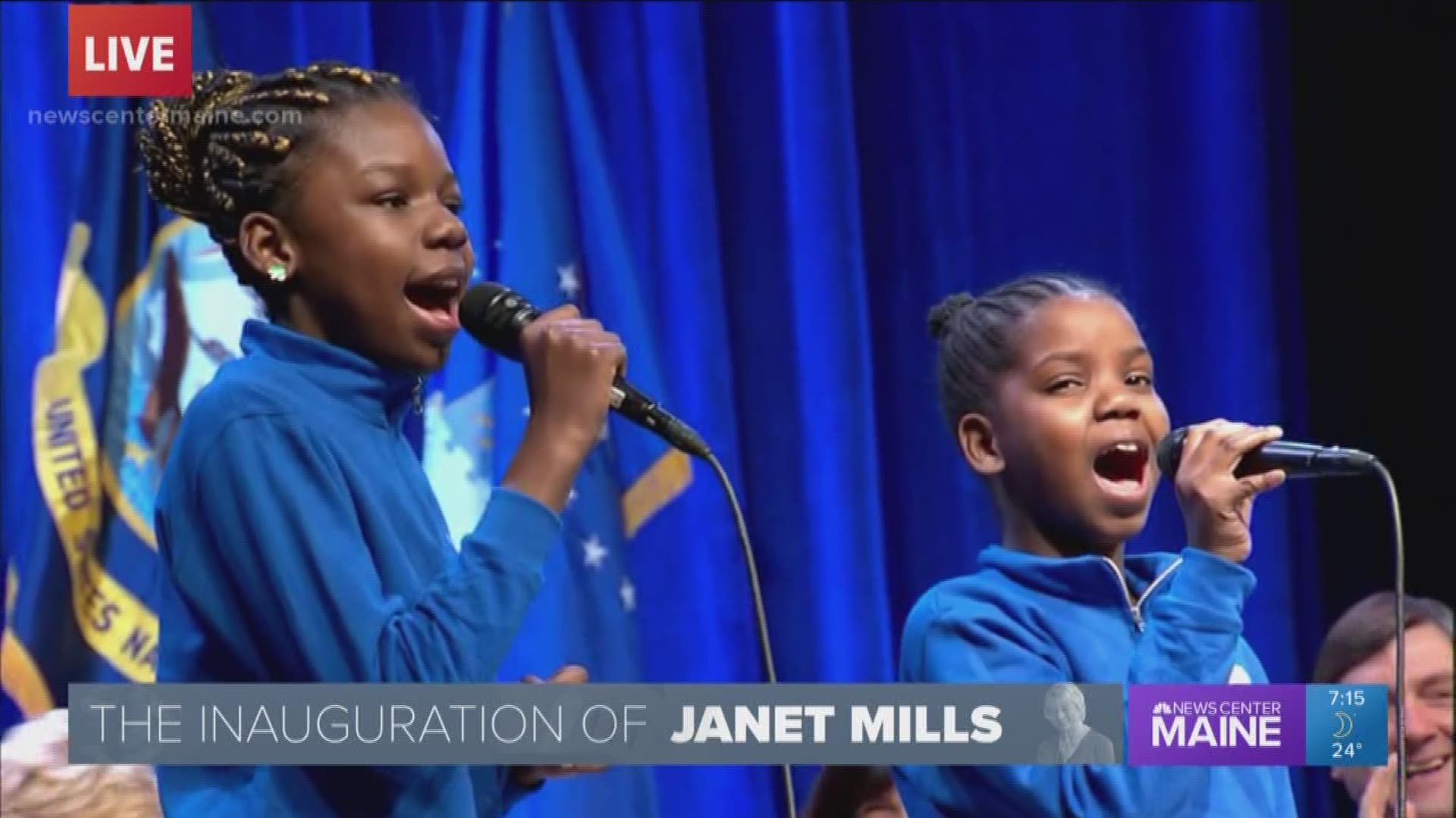 Shy and Natalia perform Alicia Keys' 'Girl on Fire' at Mills inauguration