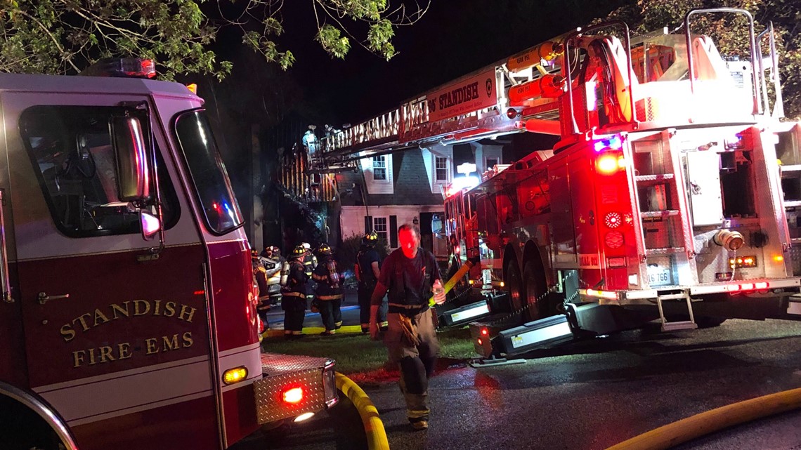 Crews battle house fire in Standish