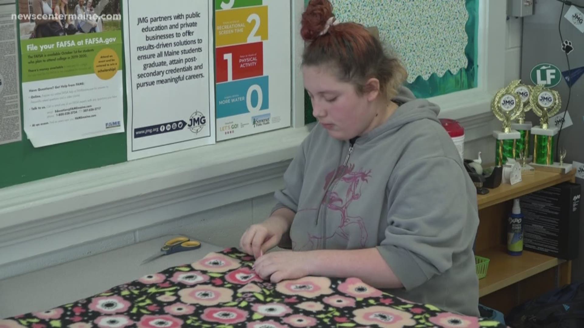 Students at Lawrence high school are giving to those in need as well. 
Those in a special program there are making blankets to donate to people in hospice care.