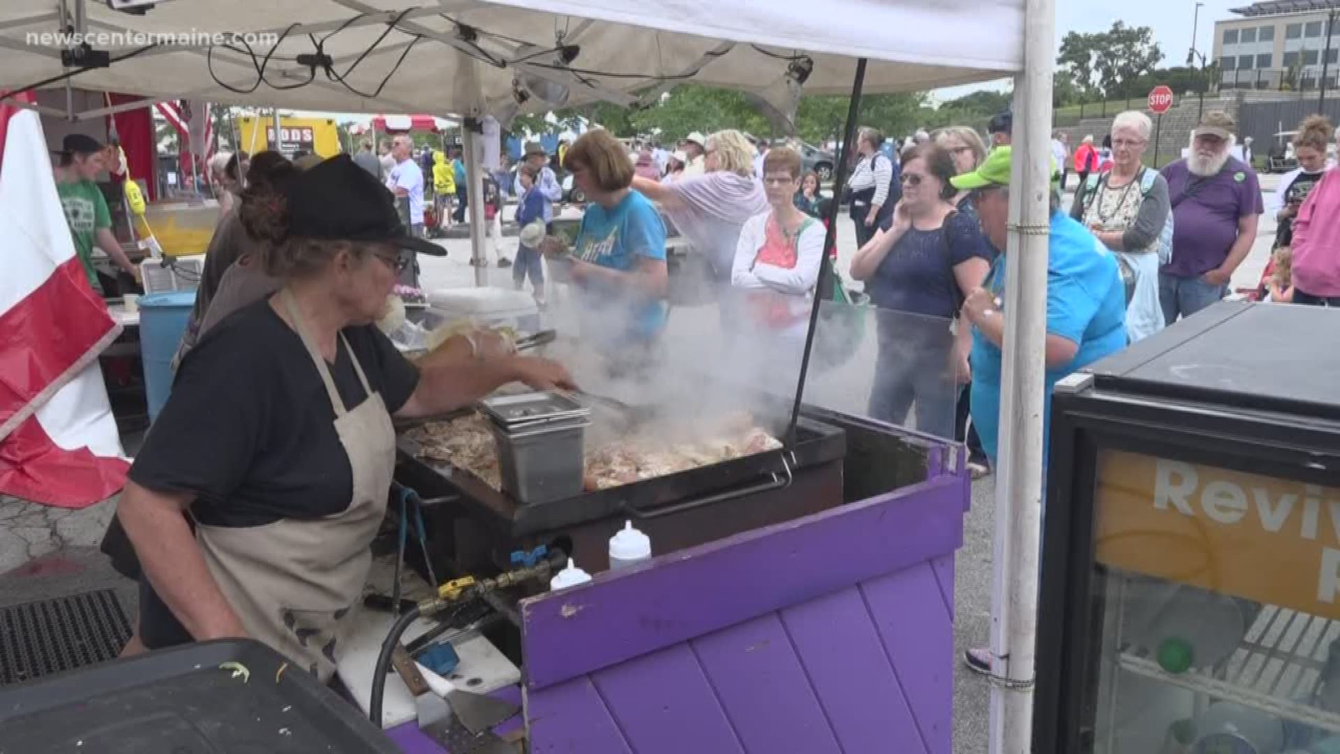 Food from all over the globe is being served at the American Folk Festival in Bangor.