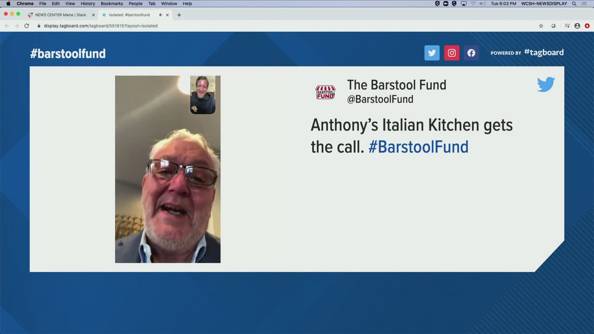 Anthony's Italian Kitchen is a recipient of The Barstool Fund