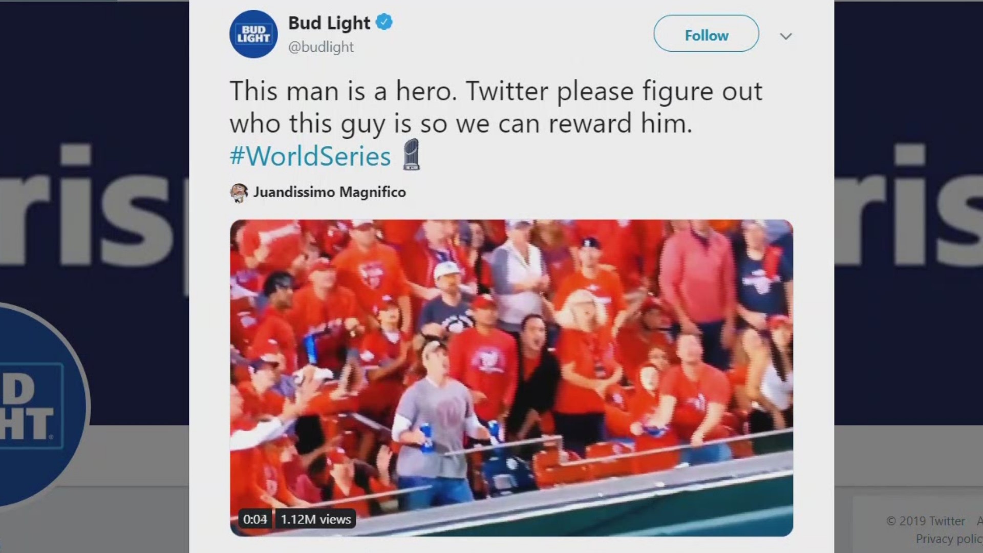 Man double fisting beer at the World Series uses chest to catch the ball |  newscentermaine.com