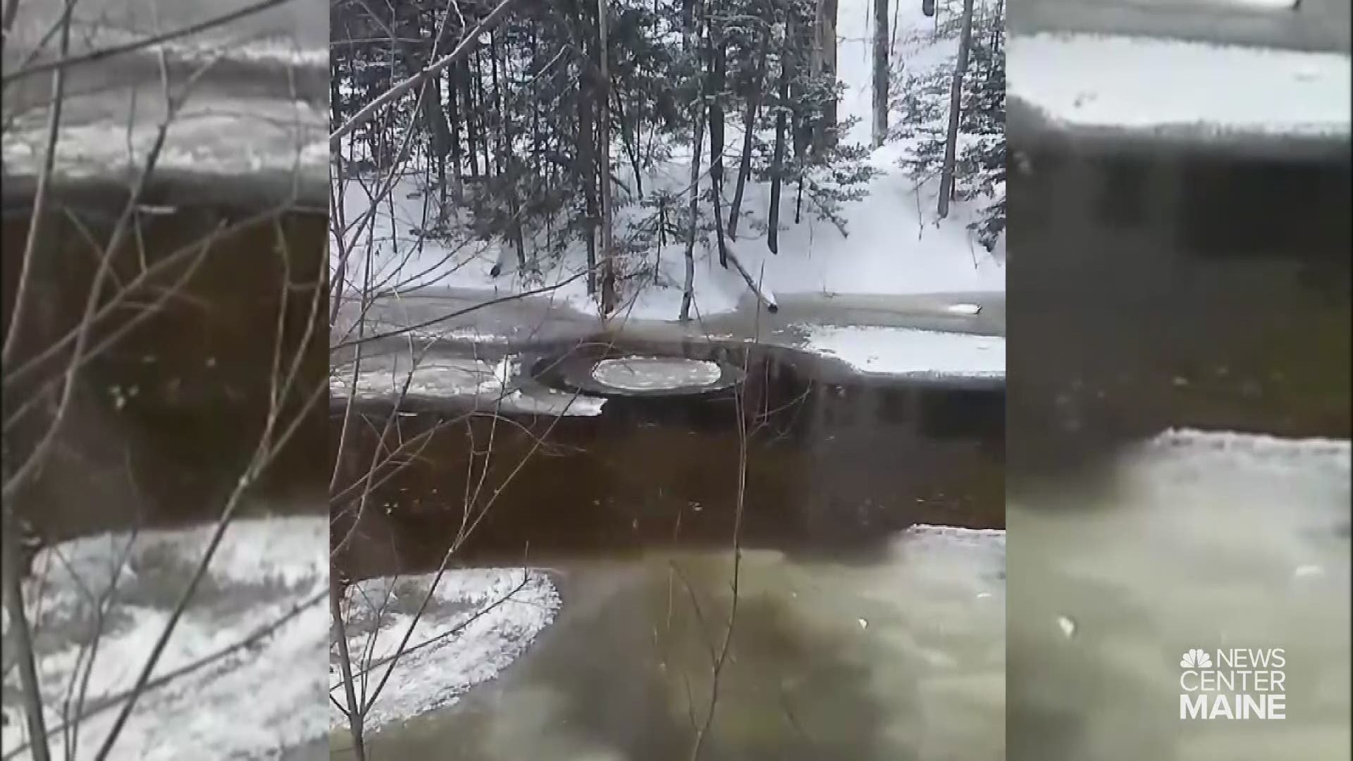 Ice disc found on Salmon Stream which feeds in to the Piscataquis River