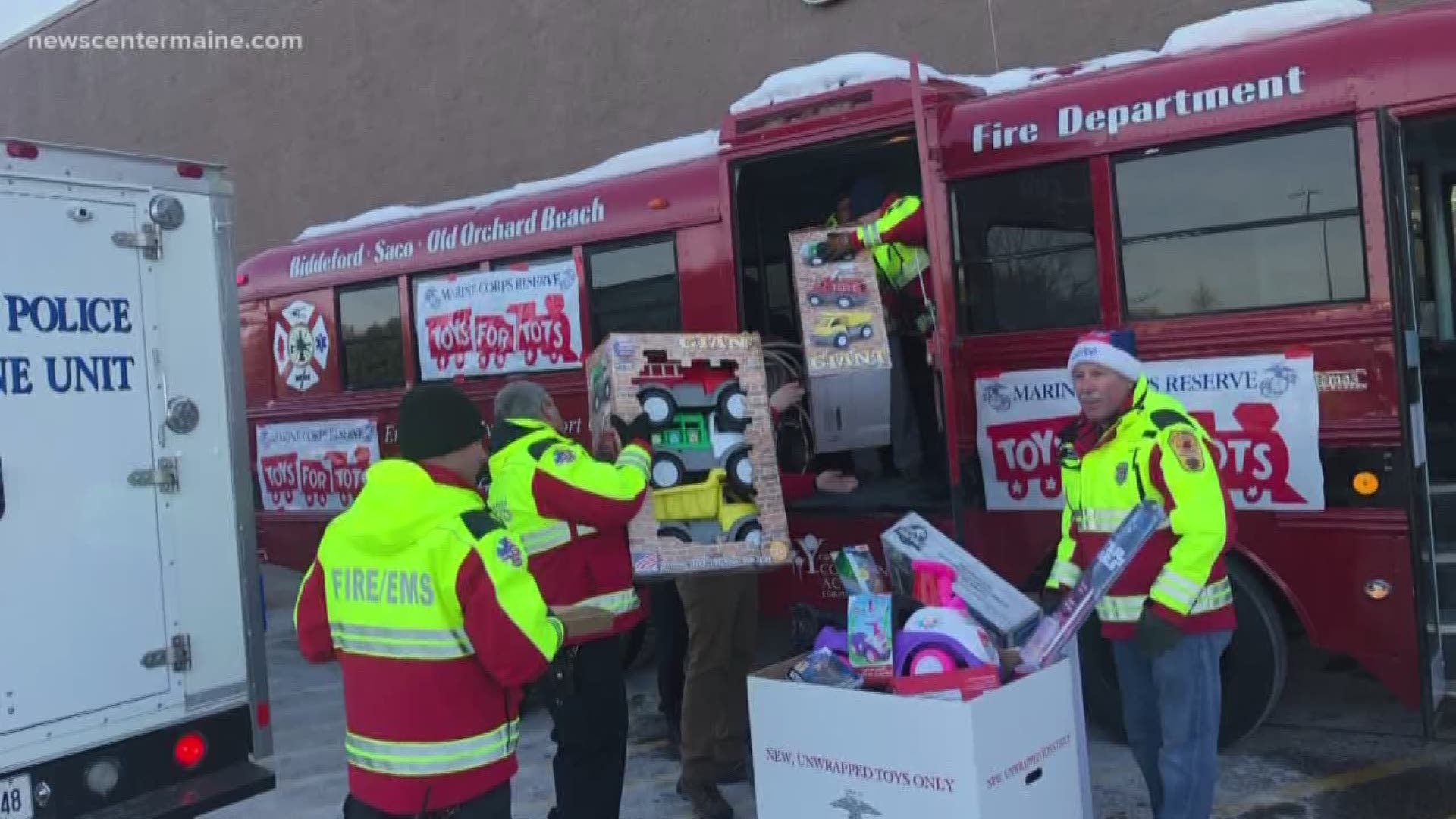 Biddeford Fire and Police departments compete in Toy Drive