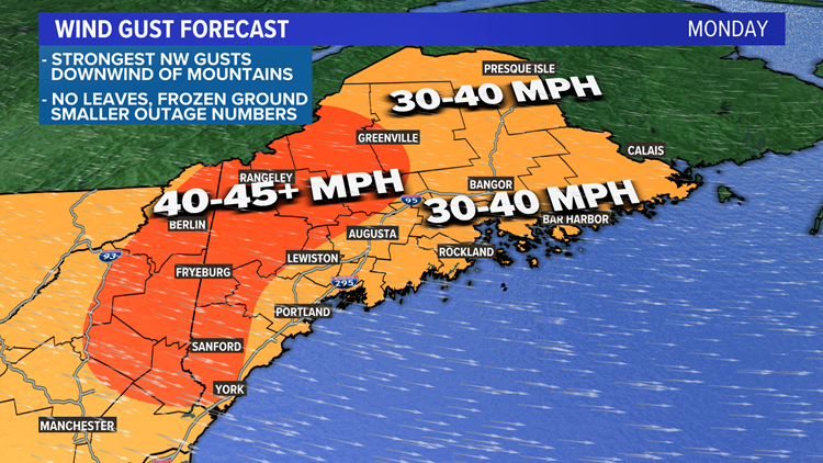 Windy day on Monday, rain returns to Maine Wednesday night ...