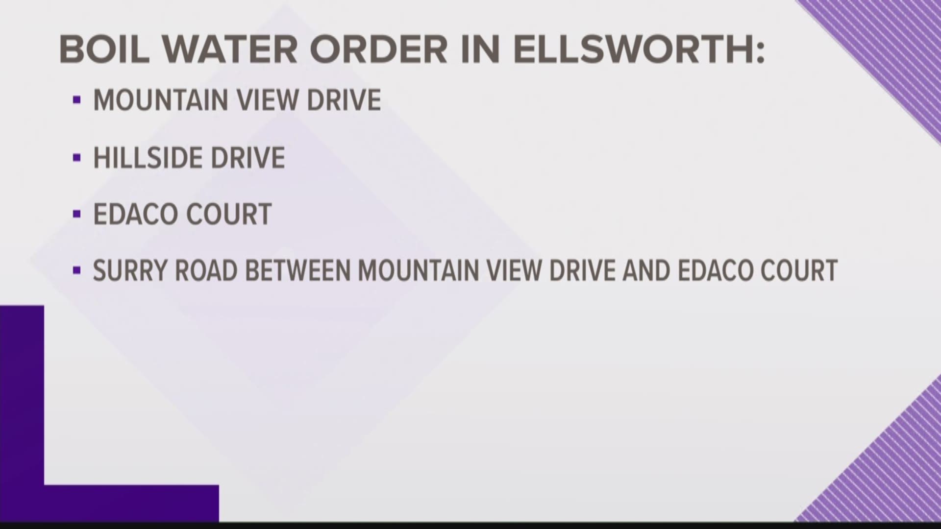 Boil water alert in Ellsworth