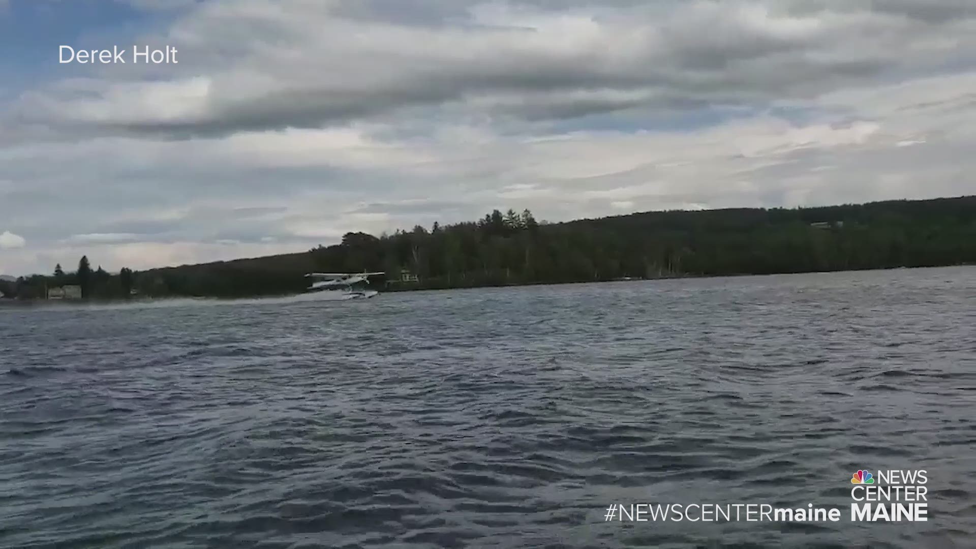 WATCH: A small plane with two people on board crashed into Rangeley Lake near Russell Cove on Thursday, August 22.