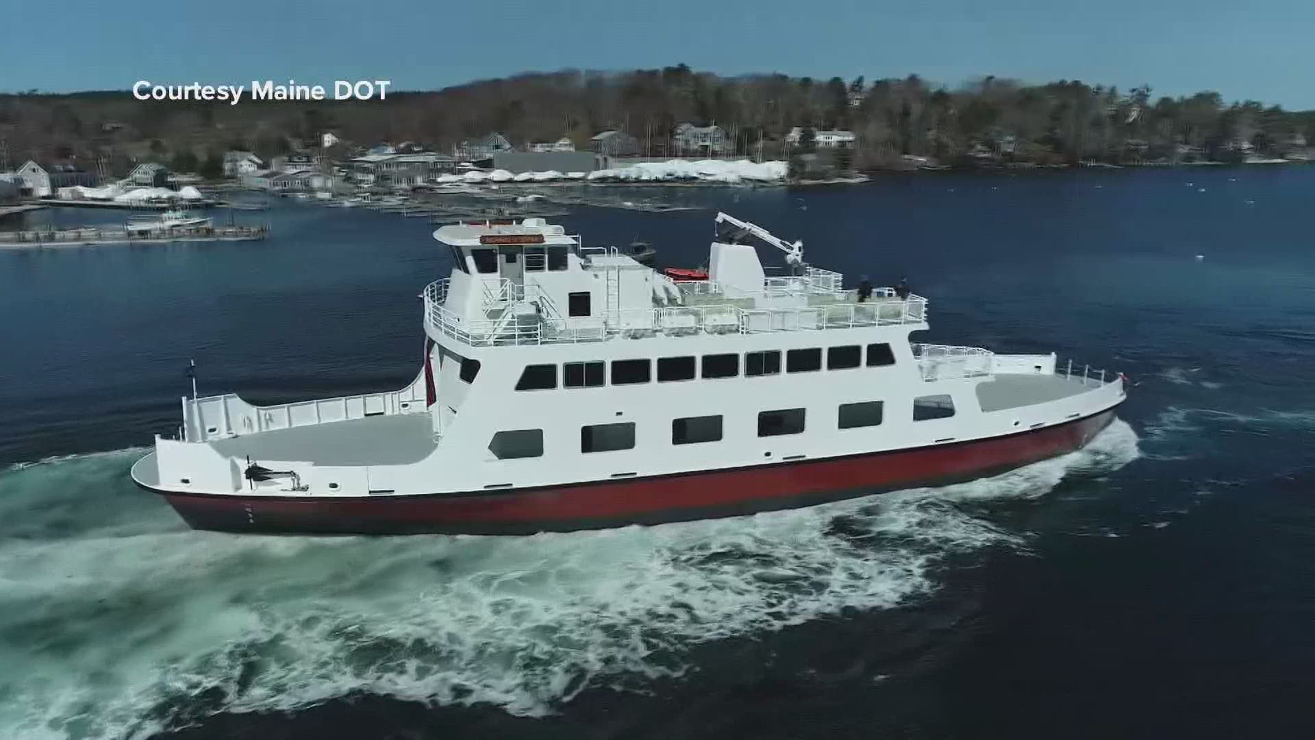 Today in East Boothbay they launched a new boat for the state of Maine -- a brand new ferry.