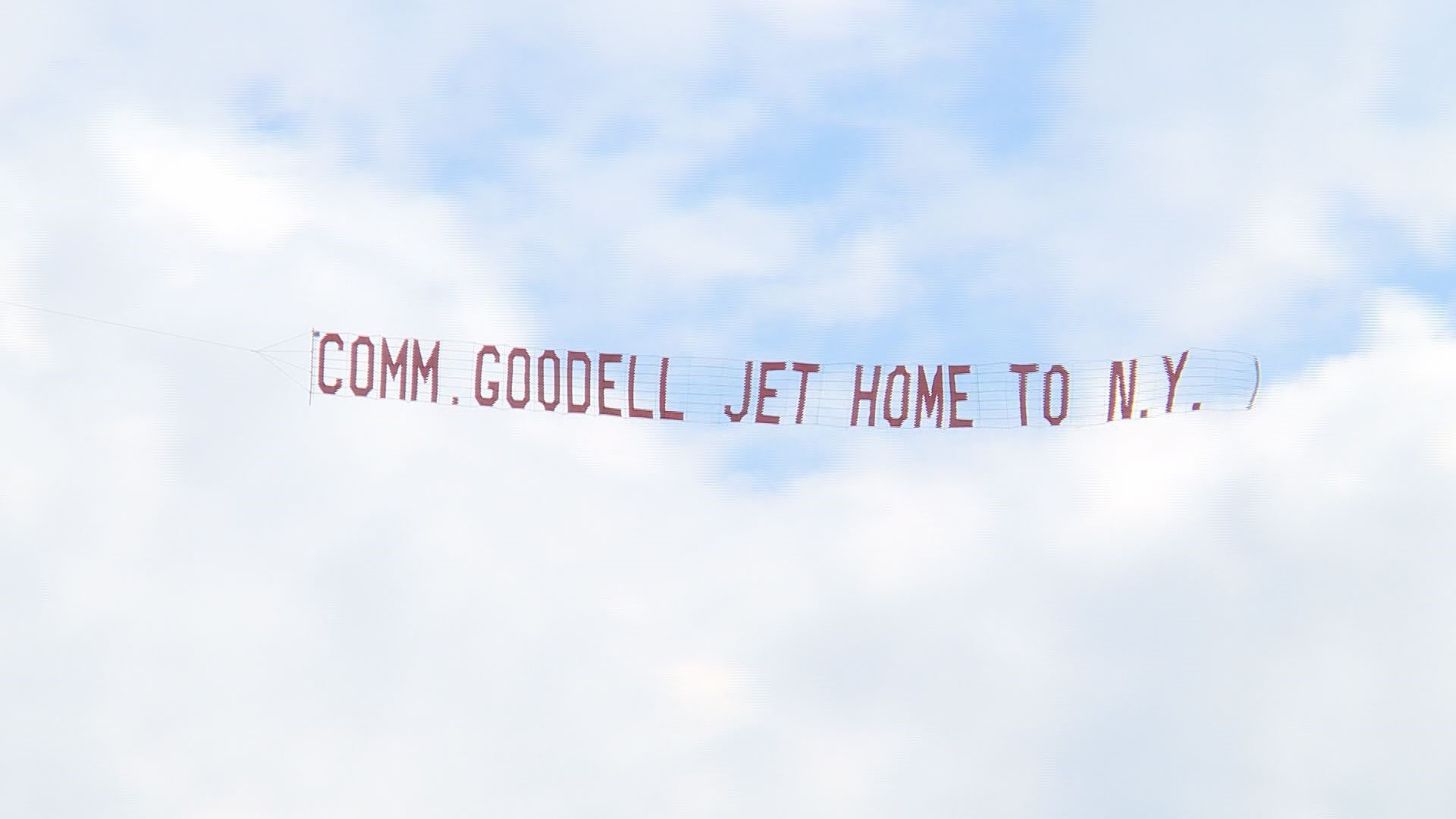 A less-than-neighborly message was delivered by plane to the Scarborough vacation home of NFL Commissioner Roger Goodell during the uproar over Deflategate in 2015.