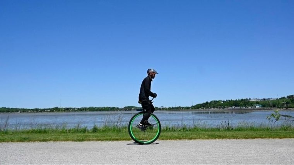 Unicyclist completes 180mile Trek Across Maine
