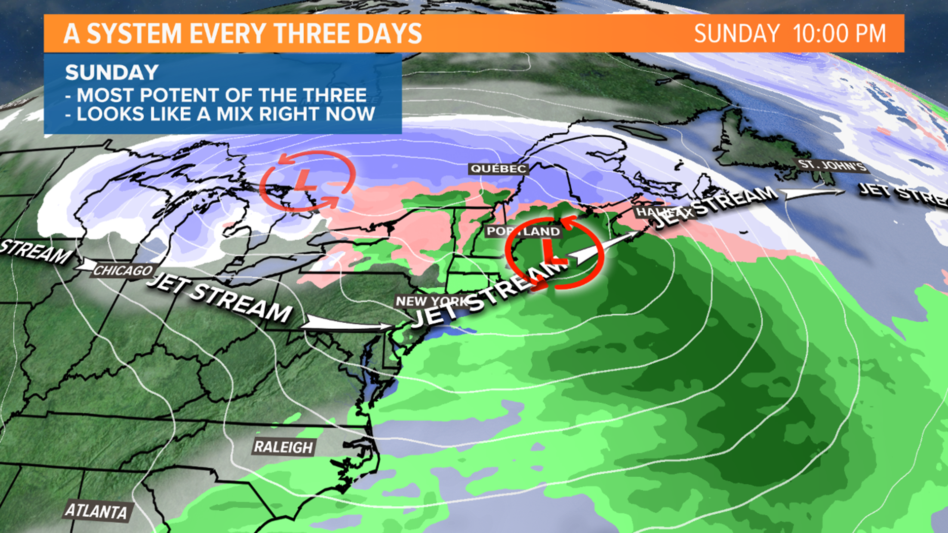 Active weather pattern brings more snow Thursday, Sunday ...