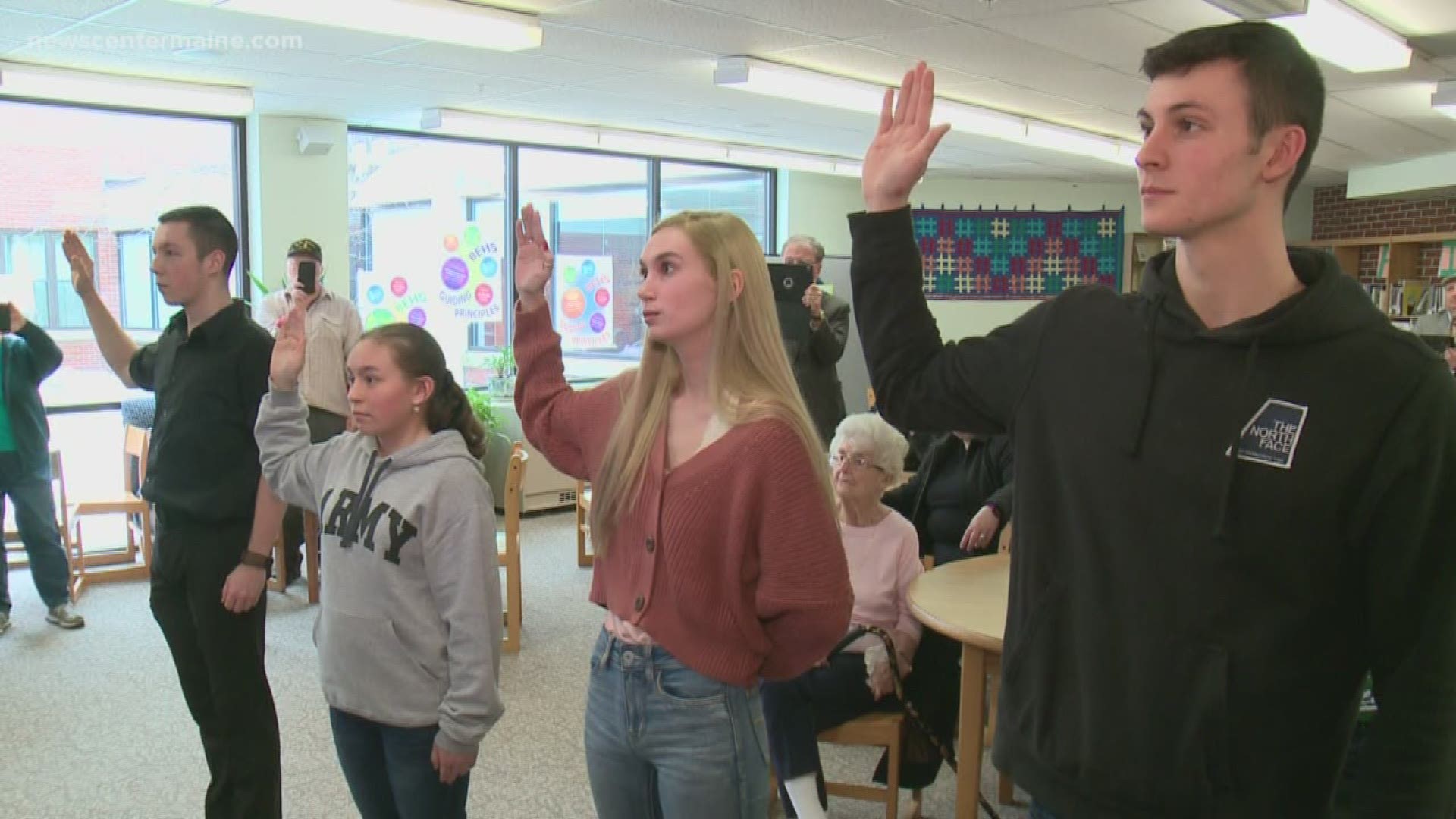 Maine teens high-flying oath ceremony