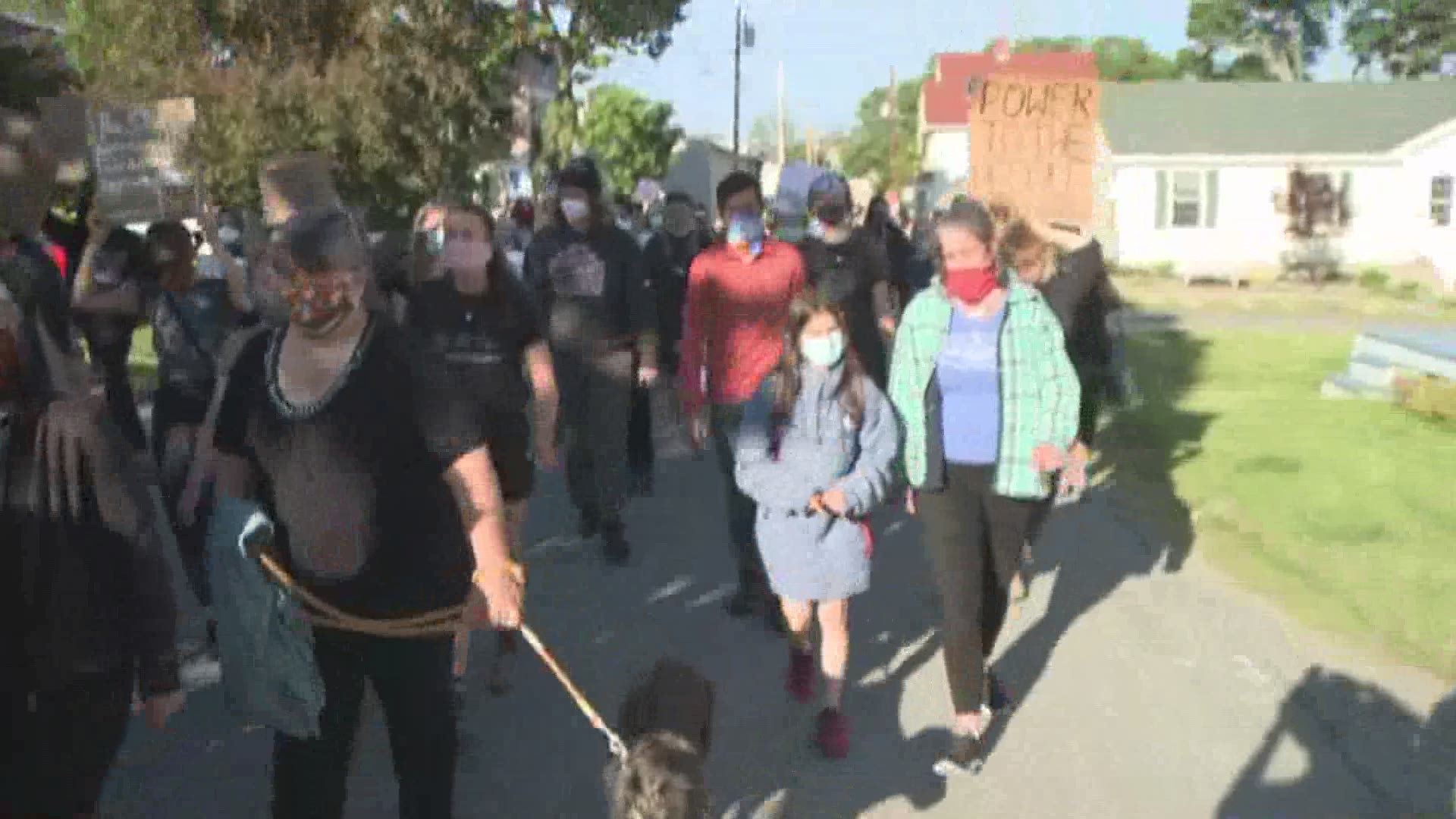 Another black lives Matter protest is underway in Bar Harbor.
