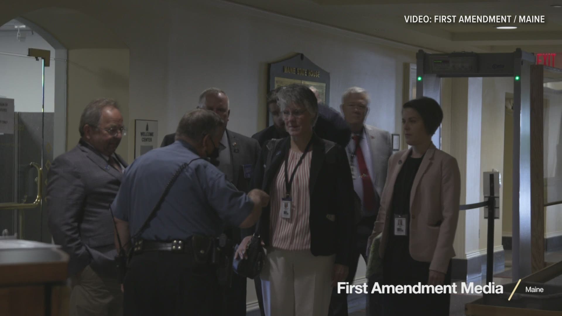 Seven state legislators were removed from their Legislative committee seats after they entered the State House without masks on.
