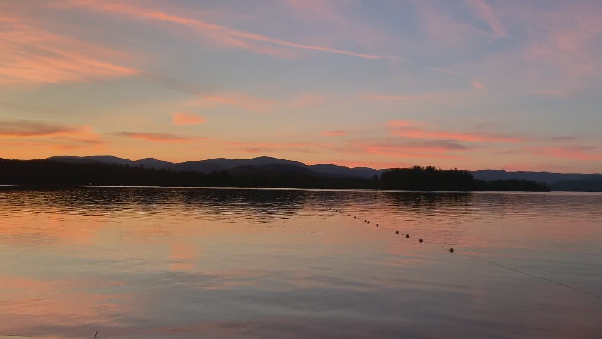Stunning sunset on Kezar Lake in Lovell, Maine 6/17/2020. Sunset video shot by NEWS CENTER Maine producer Griffin Stockford.