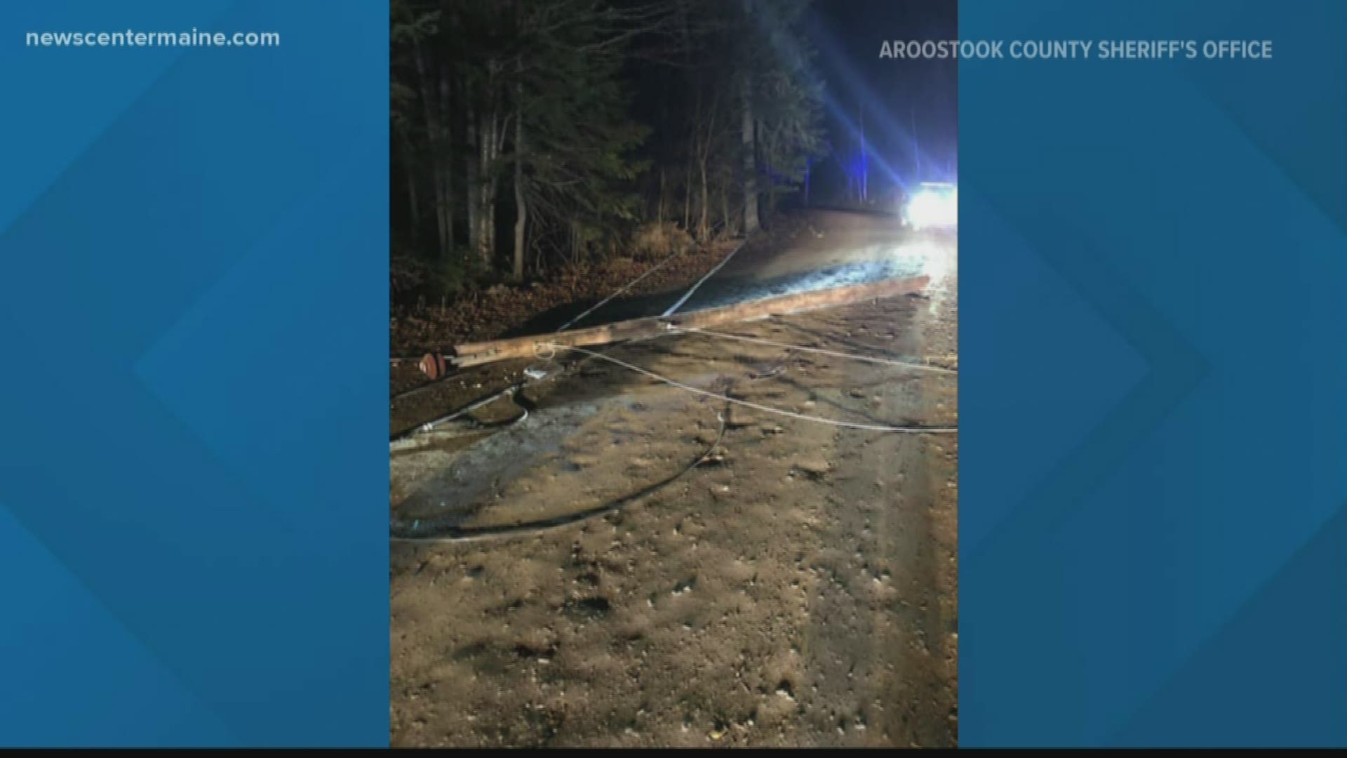 Police in Aroostook County are looking for the person who drove away after hitting a telephone pole.