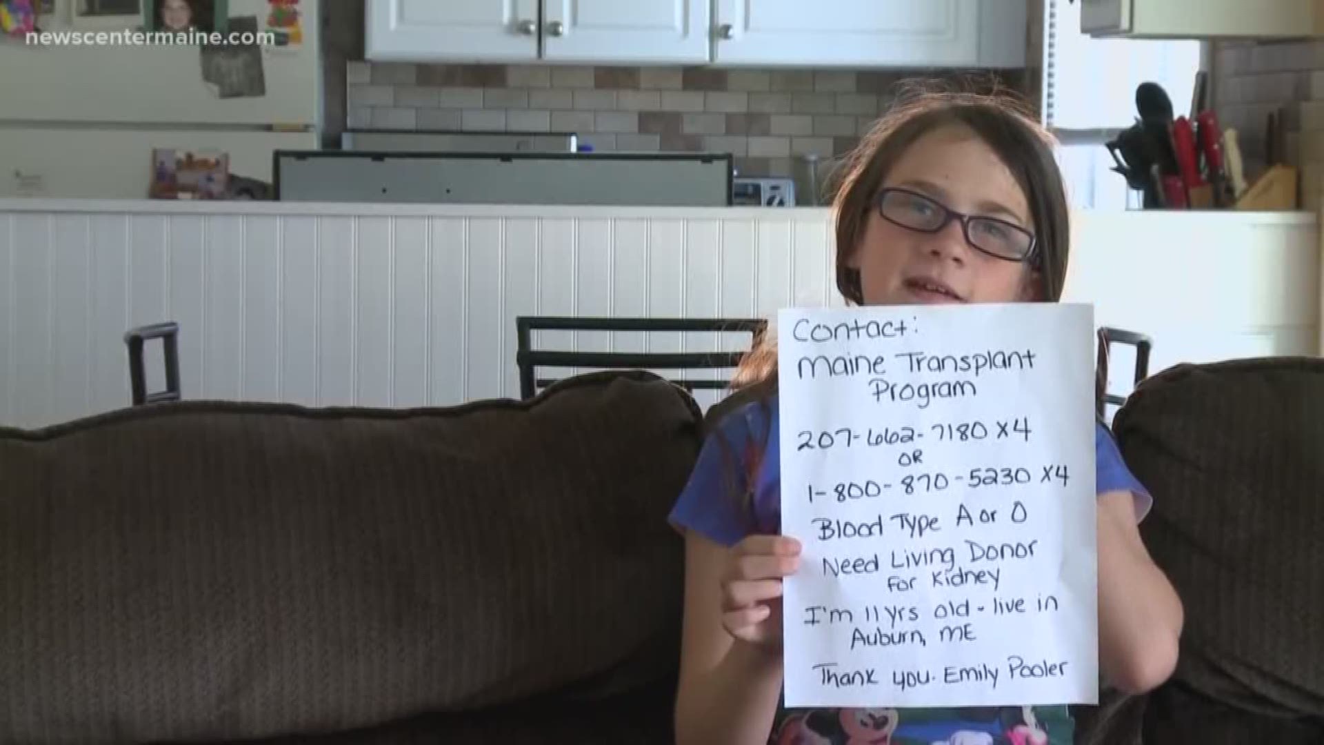 NOW: Maine girl told she may have kidney donor match