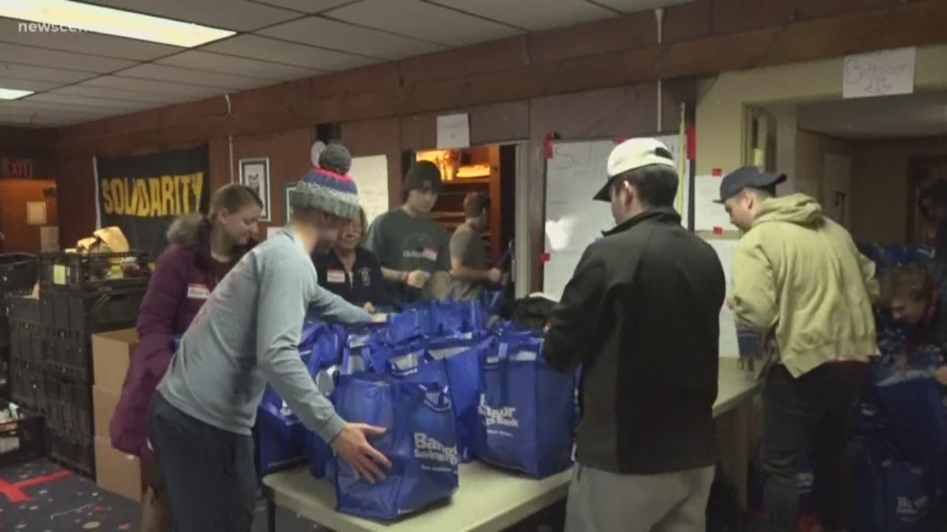 16th annual "Solidarity Harvest" gives a thanksgiving meal for 1,300 Maine families.