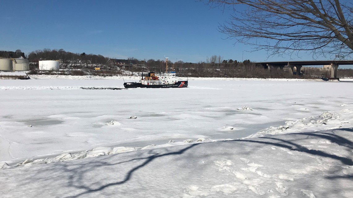 Coast Guard breaking ice on the Penobscot River | newscentermaine.com