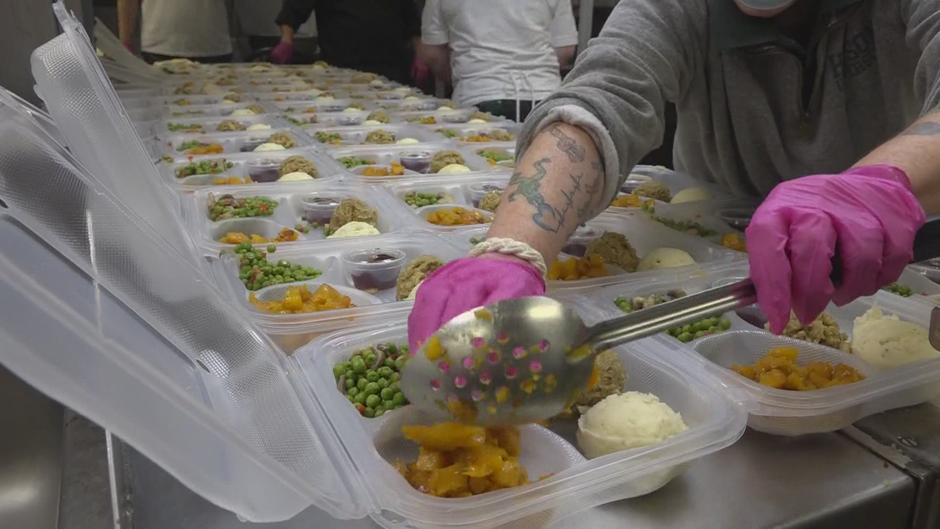 Husson University prepares 100 meals to distribute to elderly and disabled residents.