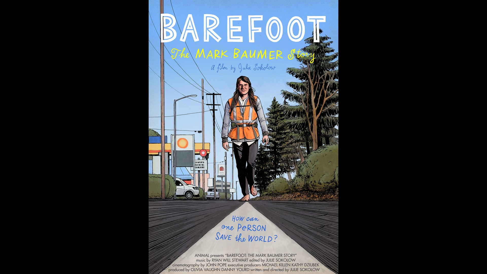 In 2016, Mark Baumer attempted to walk across America barefoot to raise attention for climate change. His journey and life were cut short when he was hit and killed.