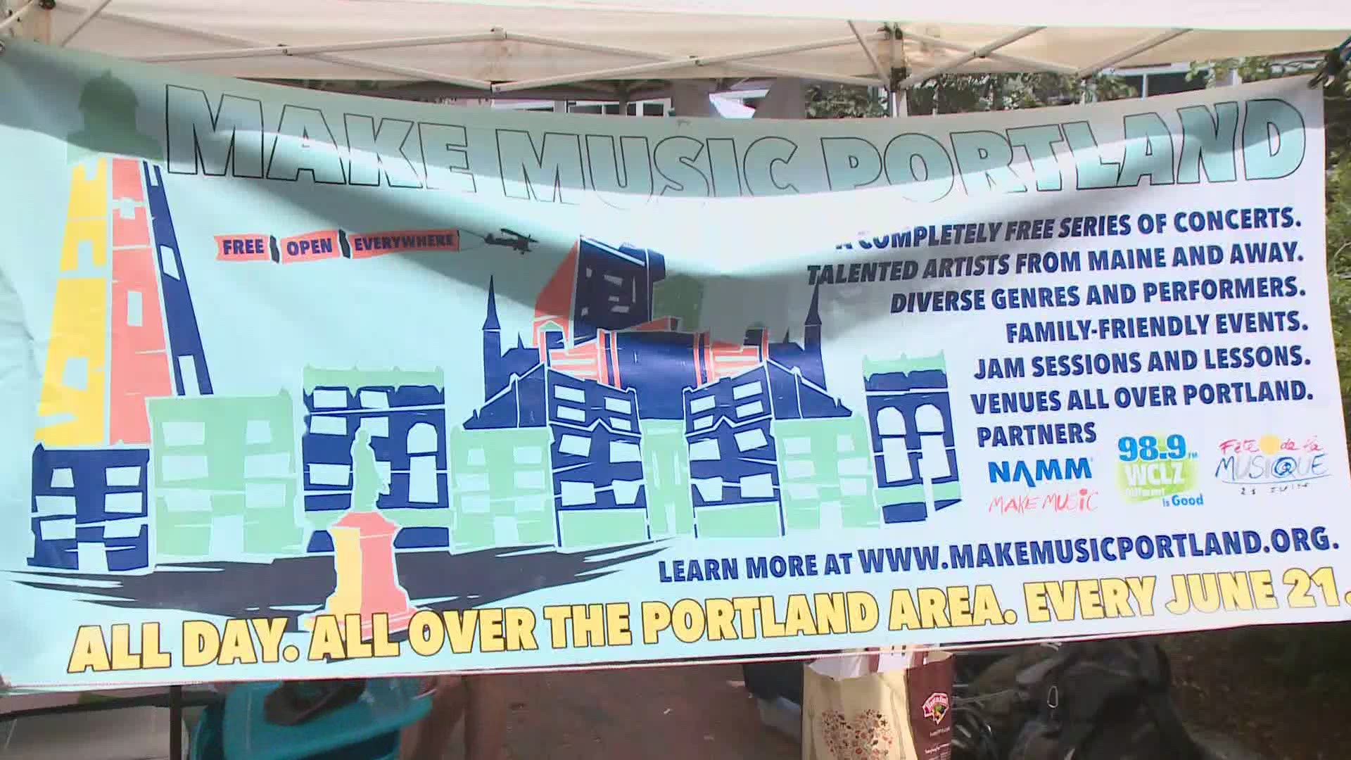 People gathered in downtown Portland to make music with whatever they could get their hands on, whether it was an instrument or not.