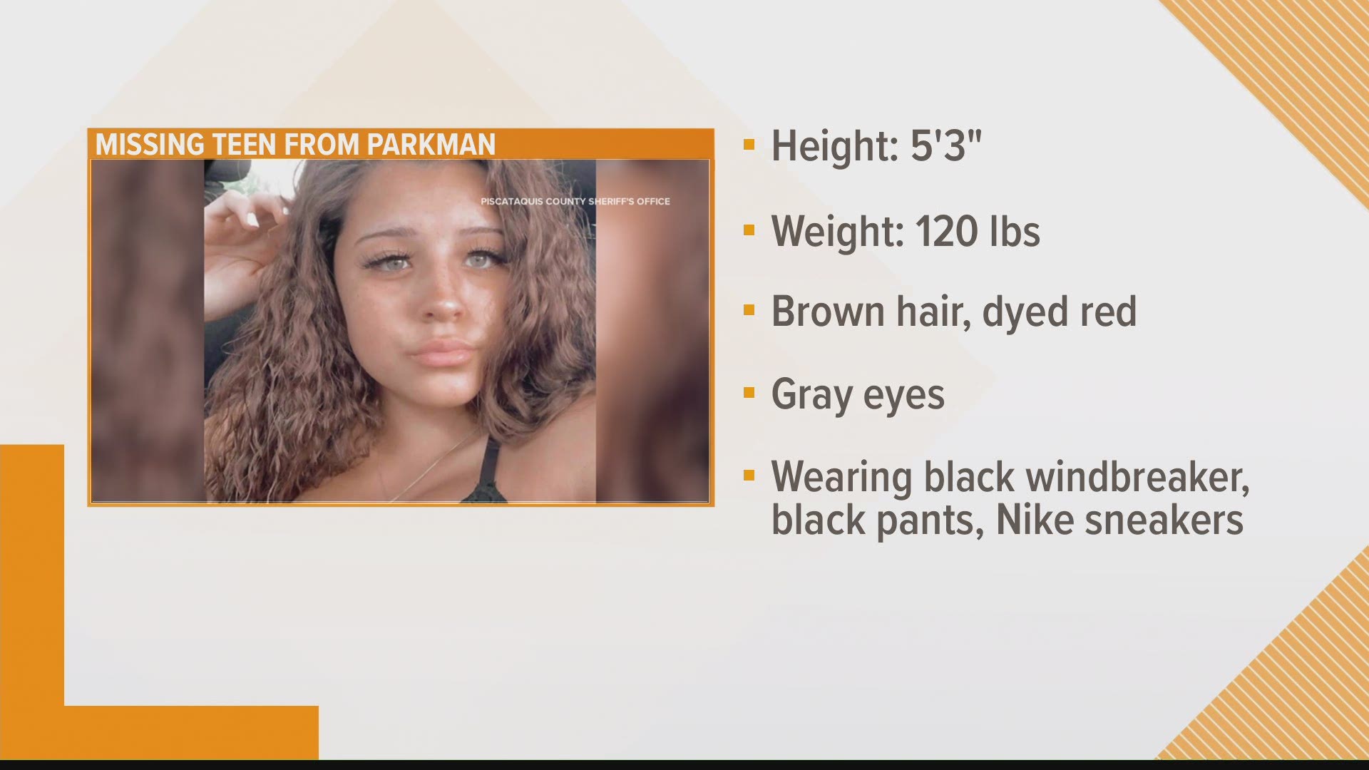 14 year-old Reese Hannan was last seen Friday night. She is 5'3", weighs about 120 pounds, and has brown hair that is dyed red.
