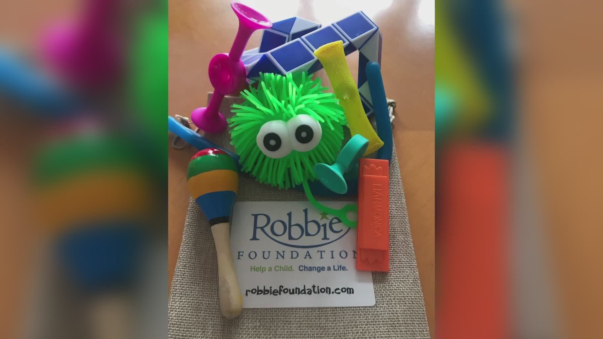 Robbie Foundation is mailing out dozens of fidget kits to kids with special needs to keep their little hands busy and their minds focused.