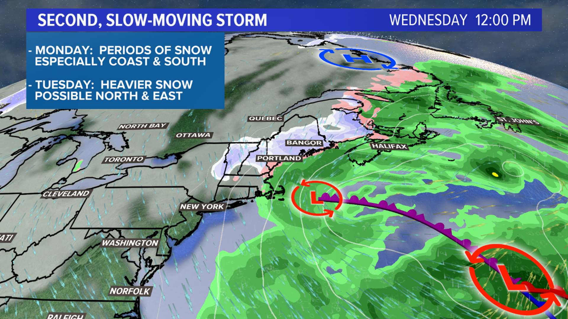 Complex storm this week; first look at forecast snow in Maine ...