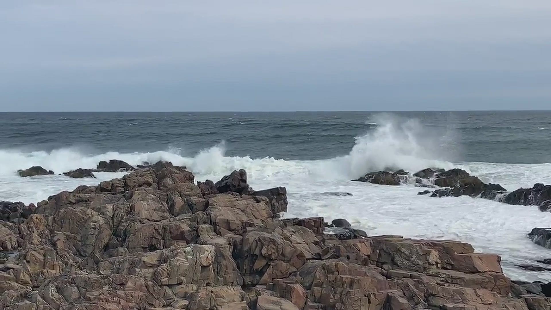 Big Hurricane Teddy waves Ogunquit, Maine