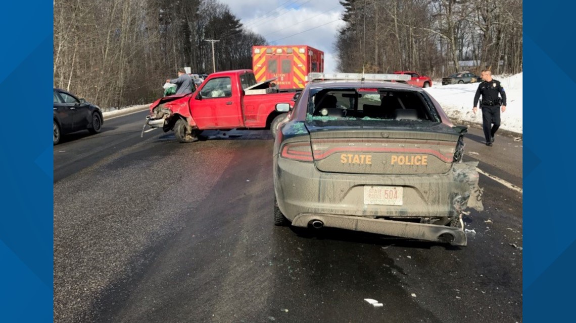 New Hampshire man drives distracted, hits State Police cruiser ...