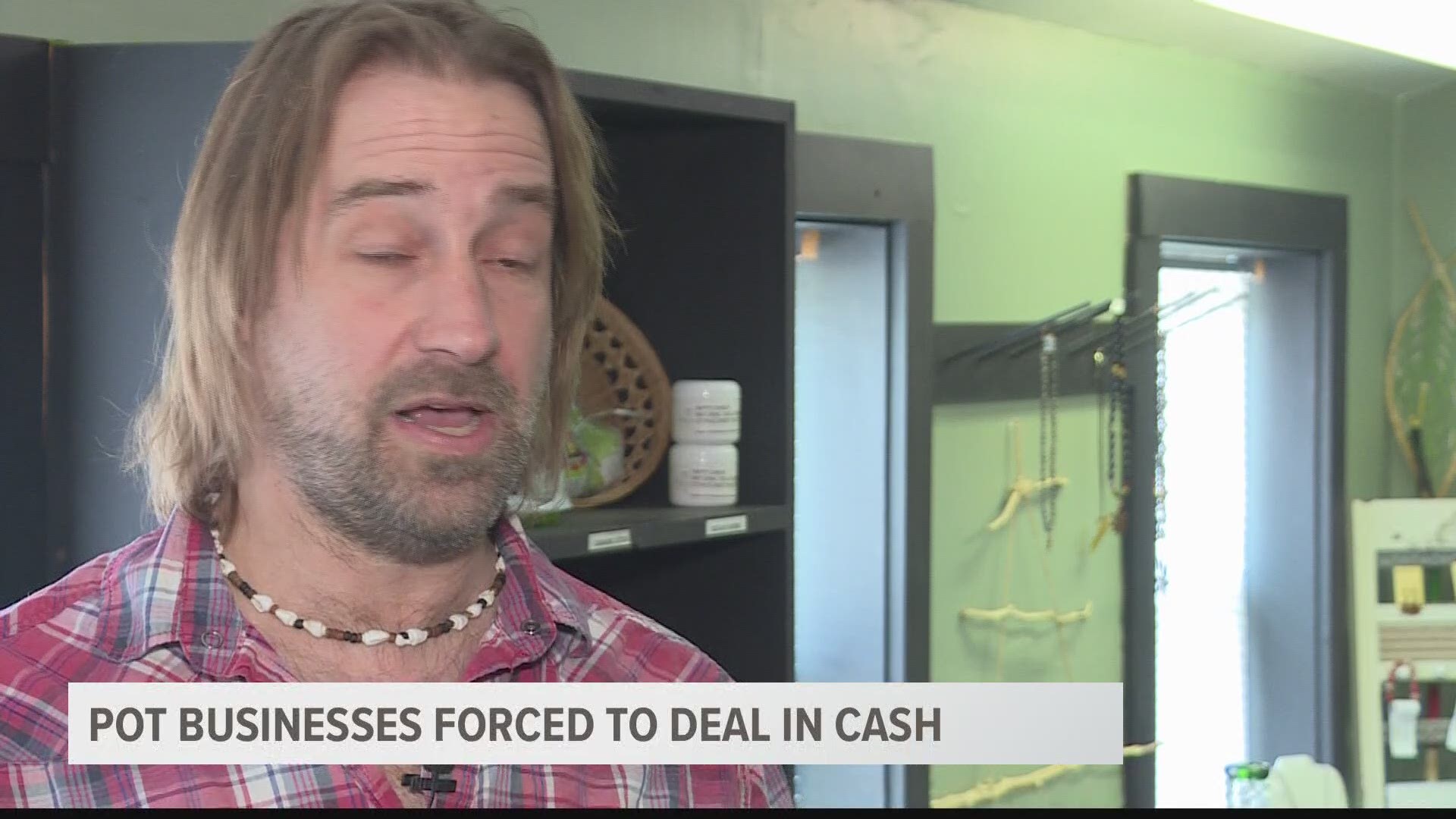 Pot businesses are forced to deal with cash because banks could risk federal penalties if they service marijuana business.