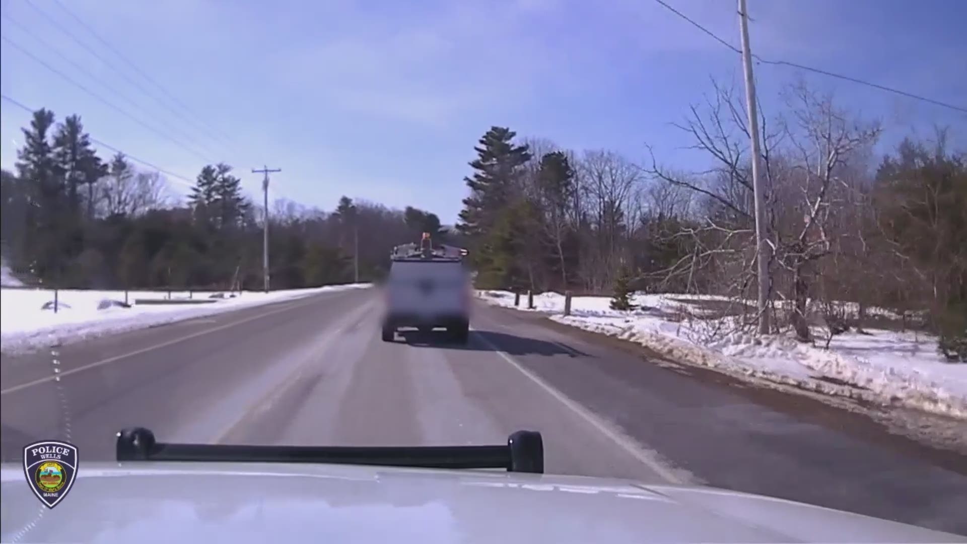 The Wells Police Department shared a video of another driver that failed to pull over when sirens and lights are obvious