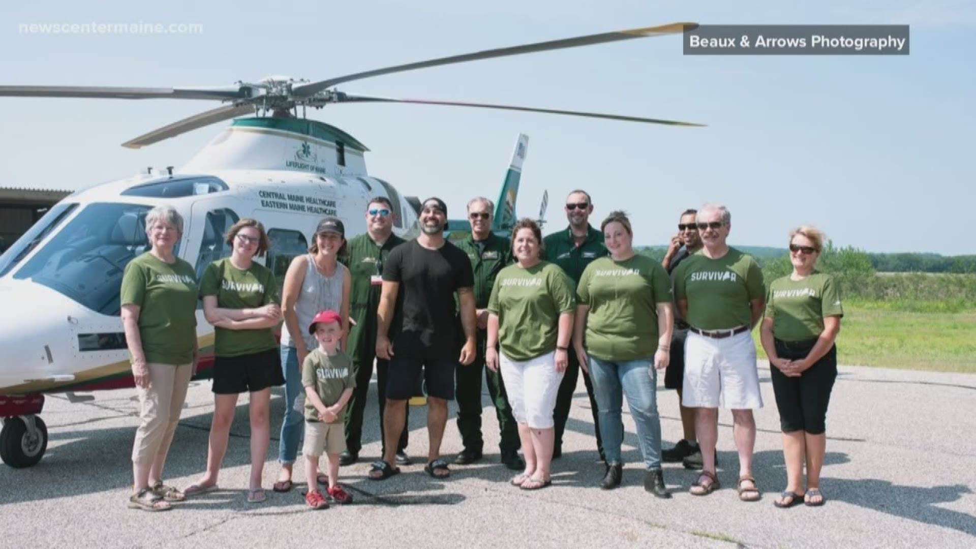 Survivors helped by LifeFlight of Maine uniting through t-shirts