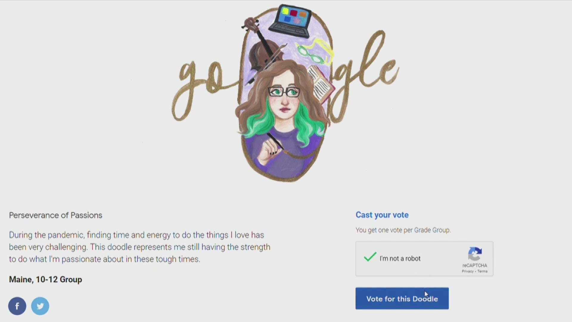 For the contest students created their own Google doodle for the chance to have it featured on Google along with a $30,000 scholarship.