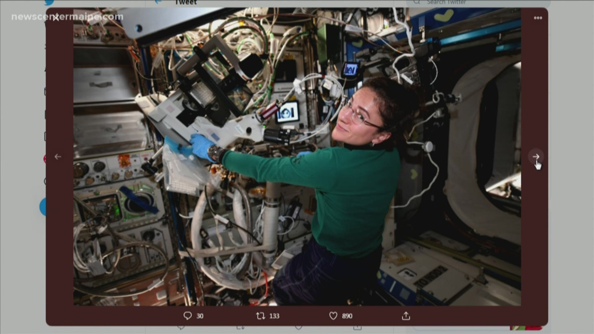 Meir tweeted Tuesday that she was already conducting research within 36 hours of her arrival on the ISS last week.